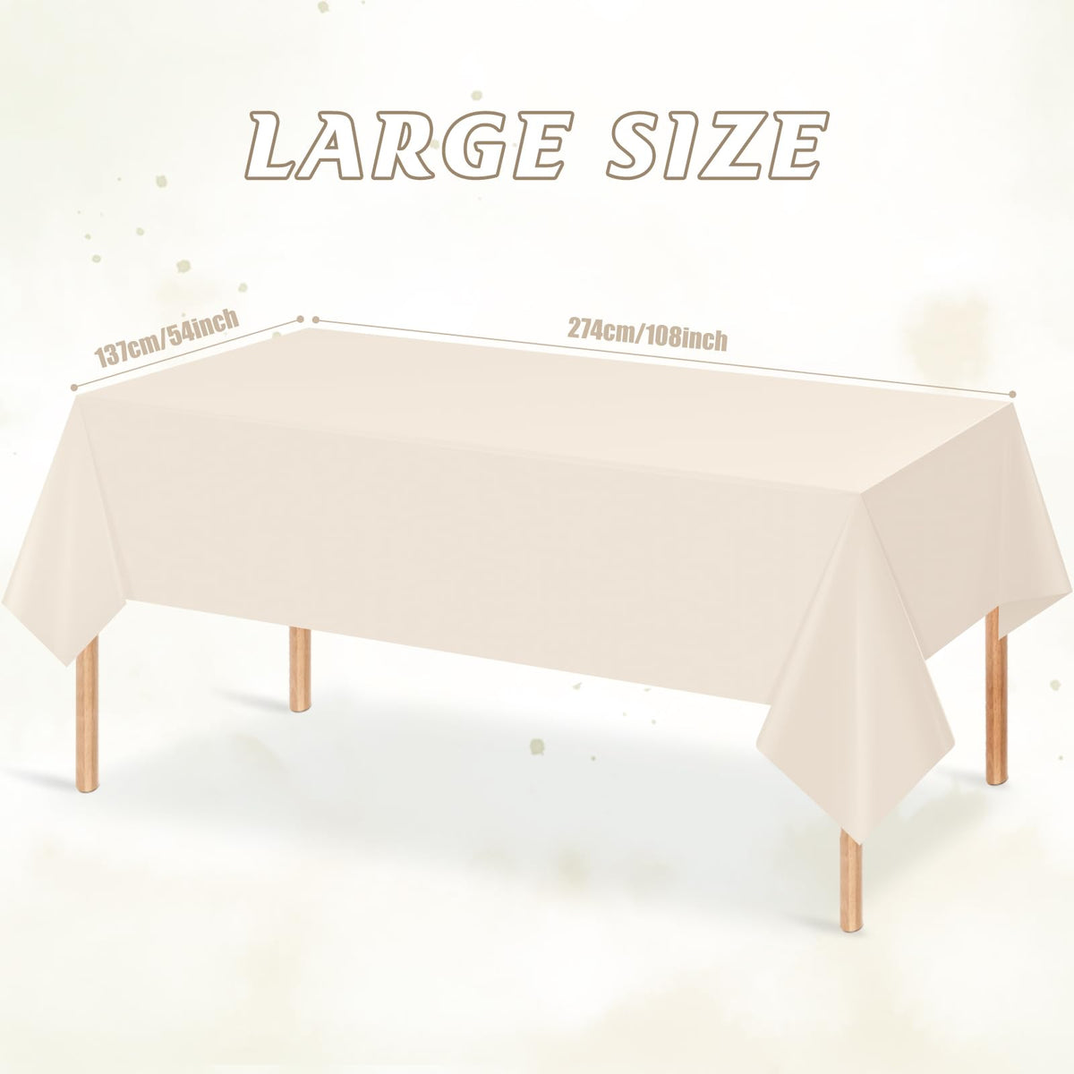 YIDAKO disposable ivory tablecloth keeps surfaces clean during parties