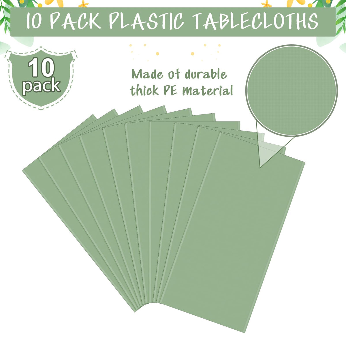 YIDAKO sage green 54 by 108 inch tablecloth fits rectangular tables