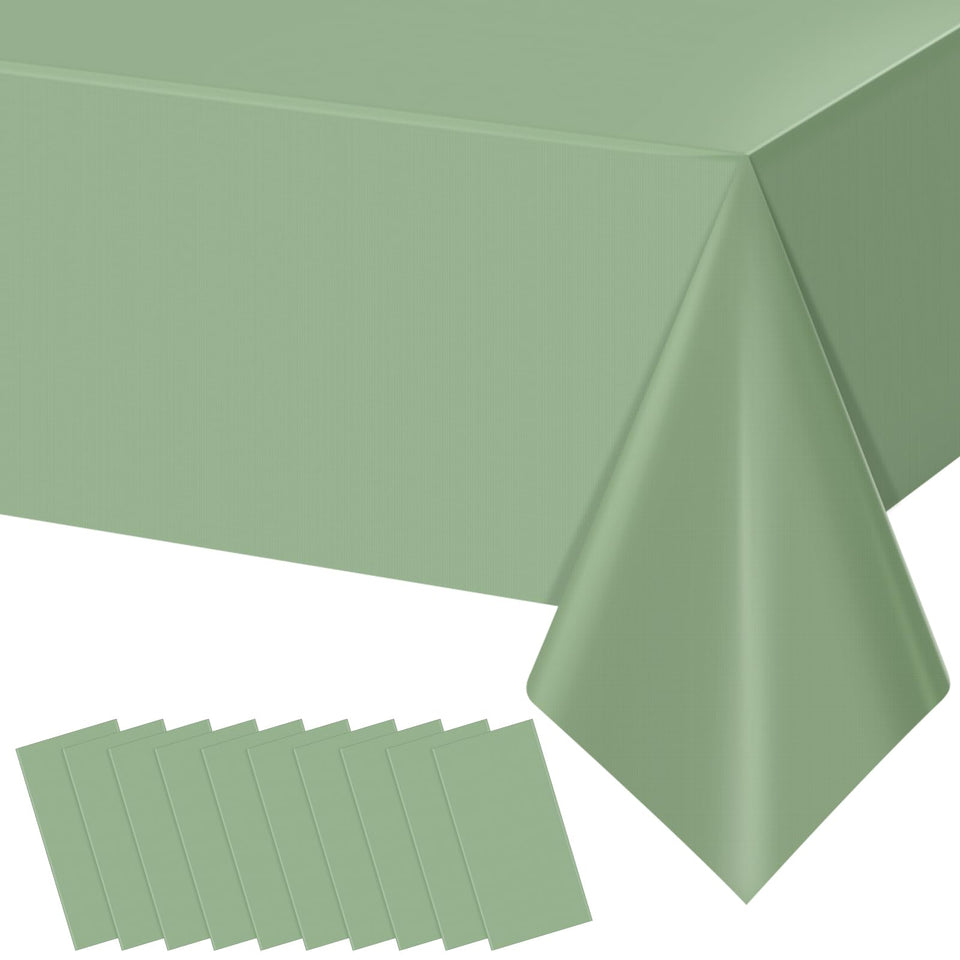 YIDAKO sage green rectangle tablecloth on a stylish table setup for an event