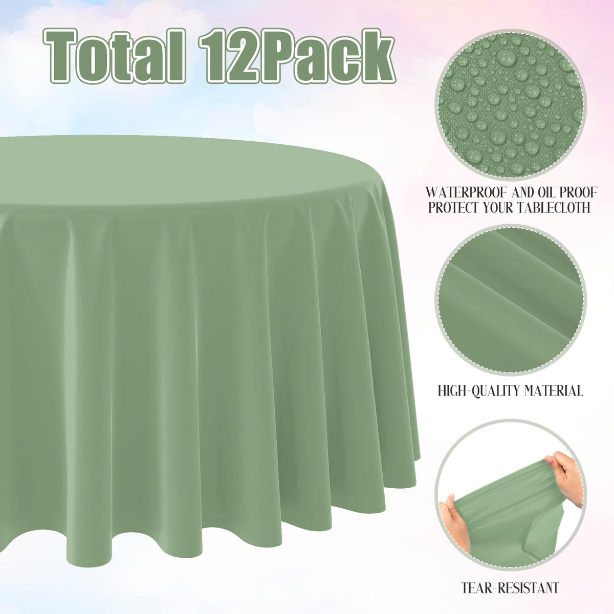Waterproof YIDAKO tablecloth protects surfaces during outdoor events.