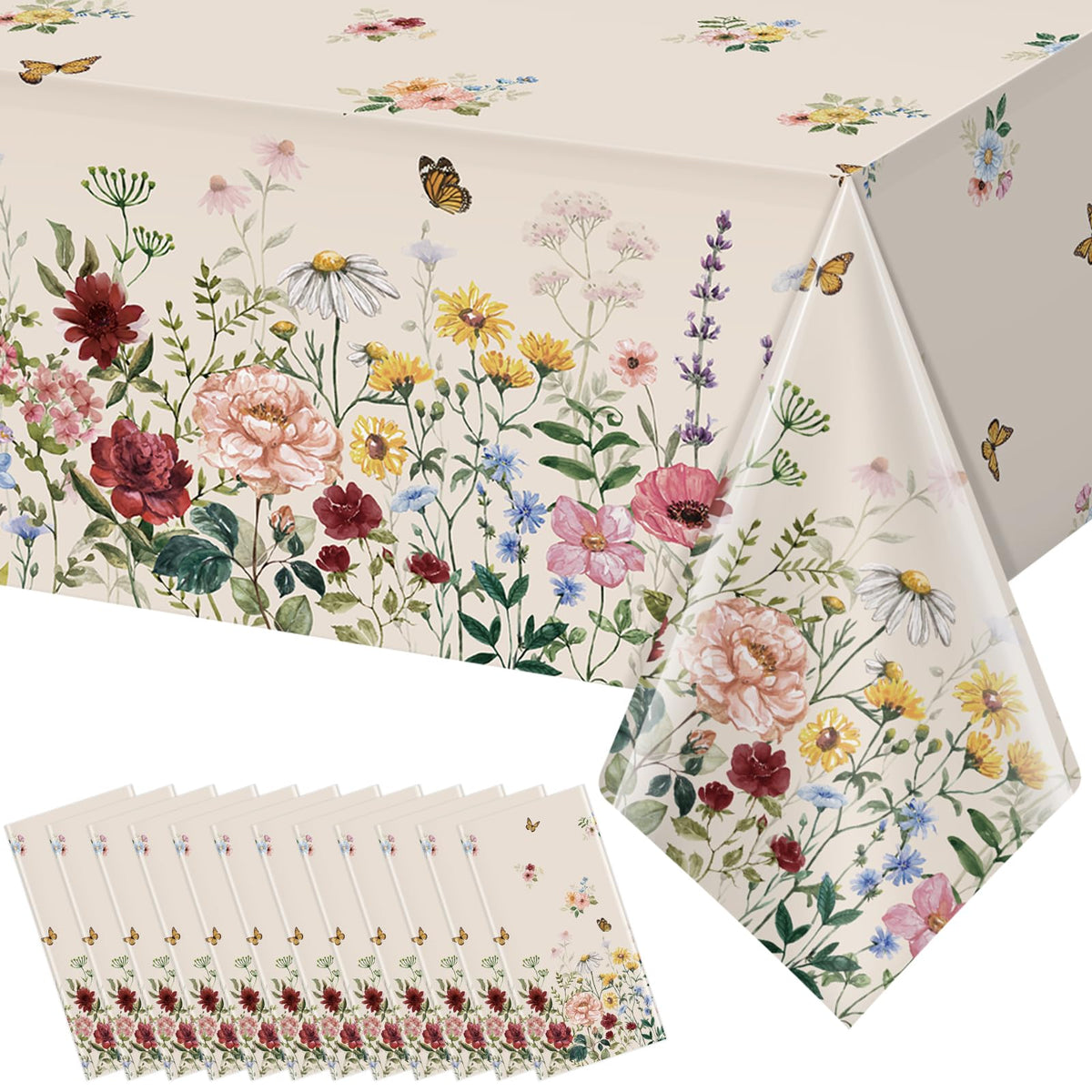 YIDAKO spring floral tablecloth with butterfly design for elegant Easter decor