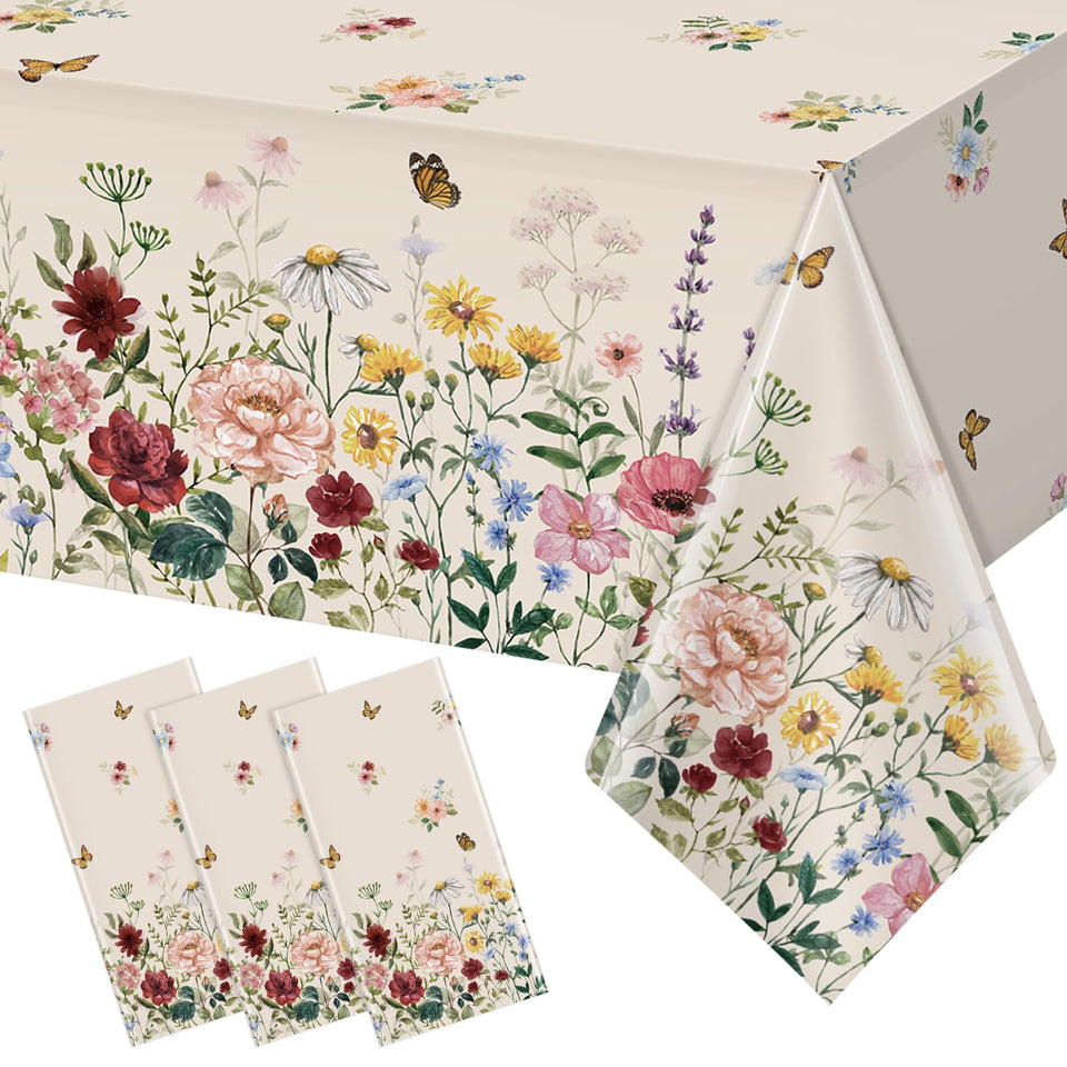 YIDAKO spring floral tablecloth, 54x108 inches, ideal for Easter and outdoor gatherings.
