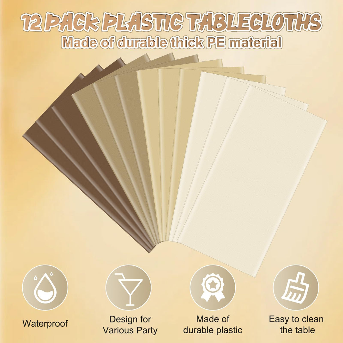 YIDAKO disposable tablecloth on table setting demonstrates quick cleanup after meals.