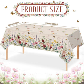 YIDAKO watercolor wildflowers tablecloth ideal for garden parties