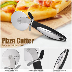 YIDAZLE 3-inch pizza wheel cutter included for precise slicing.
