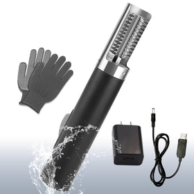 YiDeyuLL electric fish scaler front view highlights compact cordless design for easy cleaning.