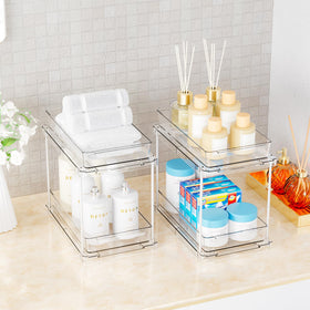 Yieach cabinet organizer bin boosts accessibility and tidiness.