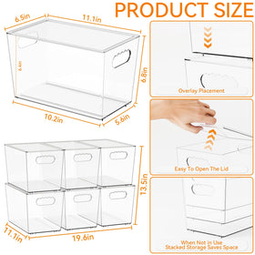 Yieach clear fridge organizer bin for quick item finding.