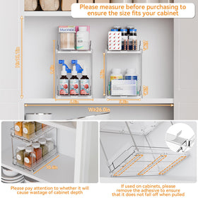 Yieach clear under-sink organizer with track design provides stable storage and quick visibility.