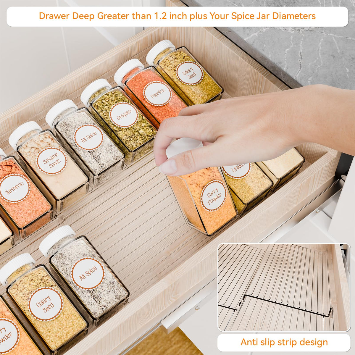 Yieach easy-clean spice rack for simple maintenance