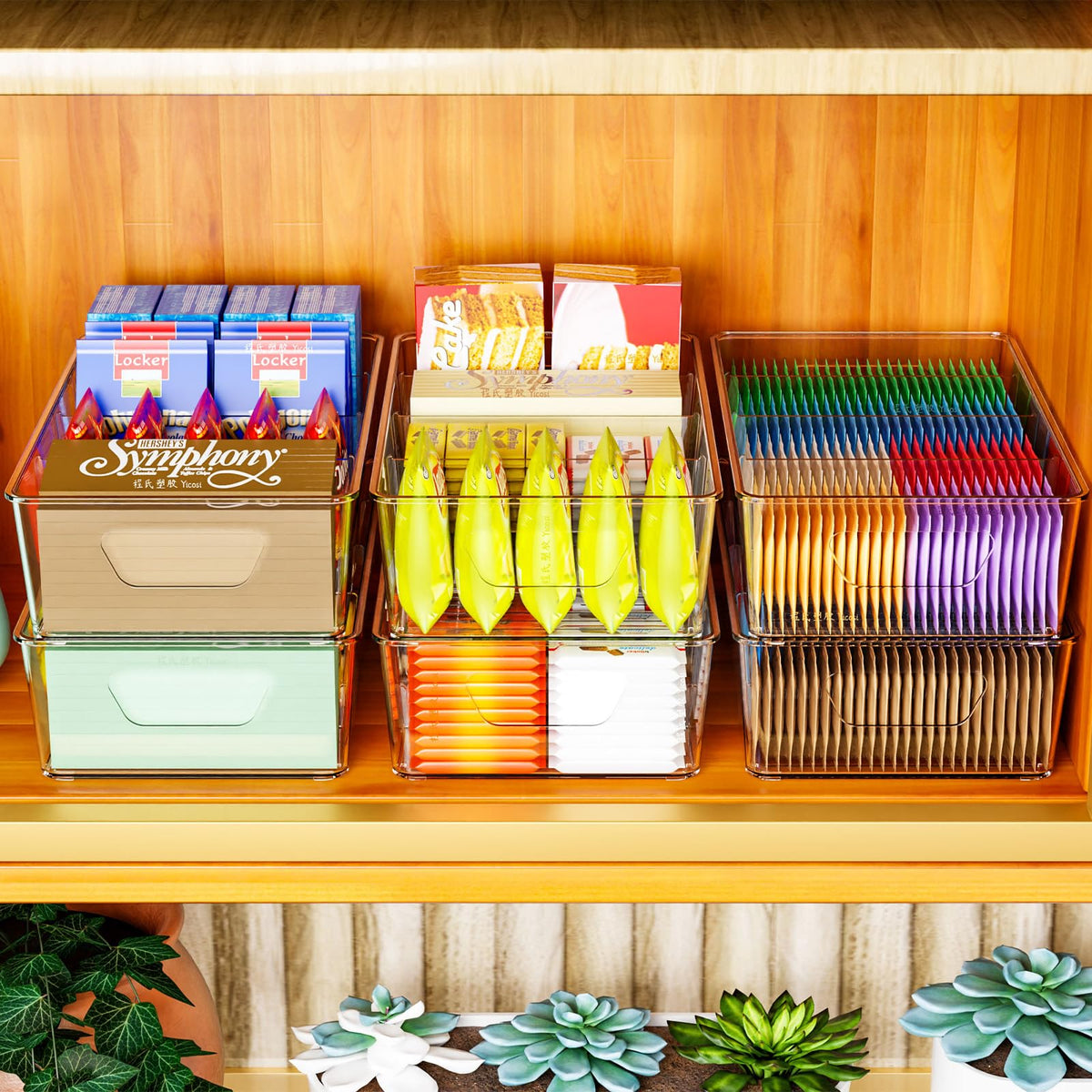 Yieach freezer storage bin offers clear visibility for quick retrieval.