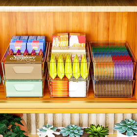 Yieach freezer storage bin offers clear visibility for quick retrieval.