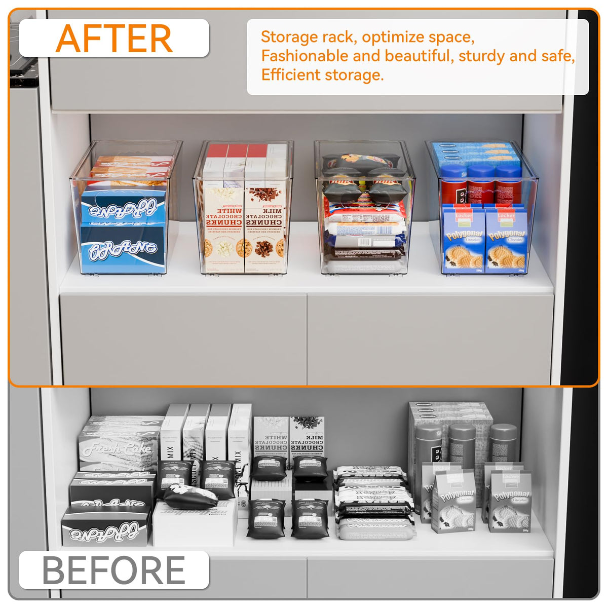 Yieach large BPA-free storage bin designed for sturdy pantry use.