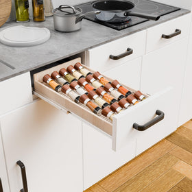 Yieach multi-purpose storage for condiments and essential oils in a drawer