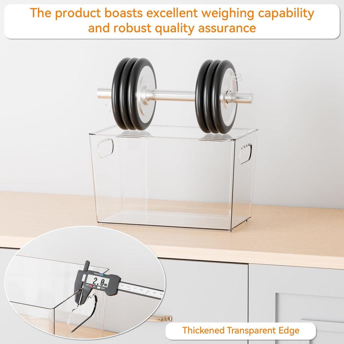 Yieach stackable kitchen bin maximizes vertical storage space.