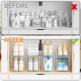 Yieach transparent, durable construction for easy item visibility.