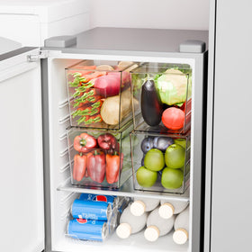 Yieach transparent pantry bin helps see contents at a glance.