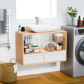 Yieach under-sink storage bin fits narrow spaces.