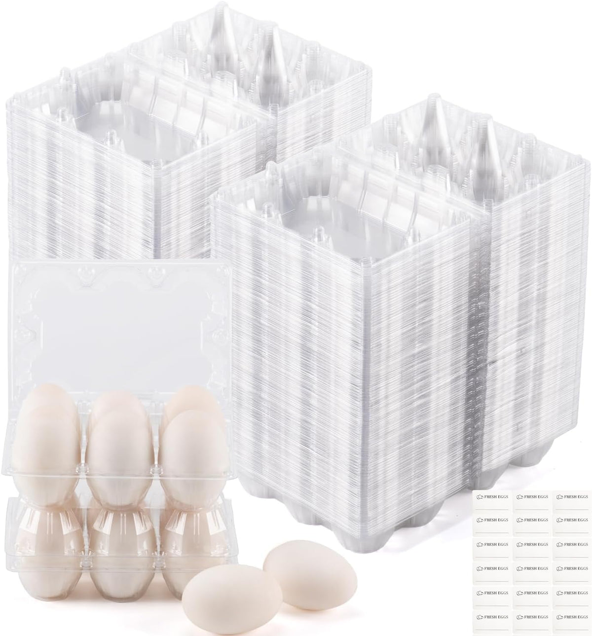 YIFIHGE duck egg cartons packaging shot highlights jumbo capacity and easy stacking.