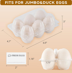 YIFIHGE duck egg cartons stacked for compact fridge storage.