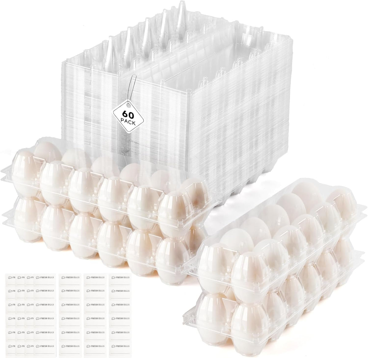 YIFIHGE duck egg cartons 60-pack for organized bulk storage.