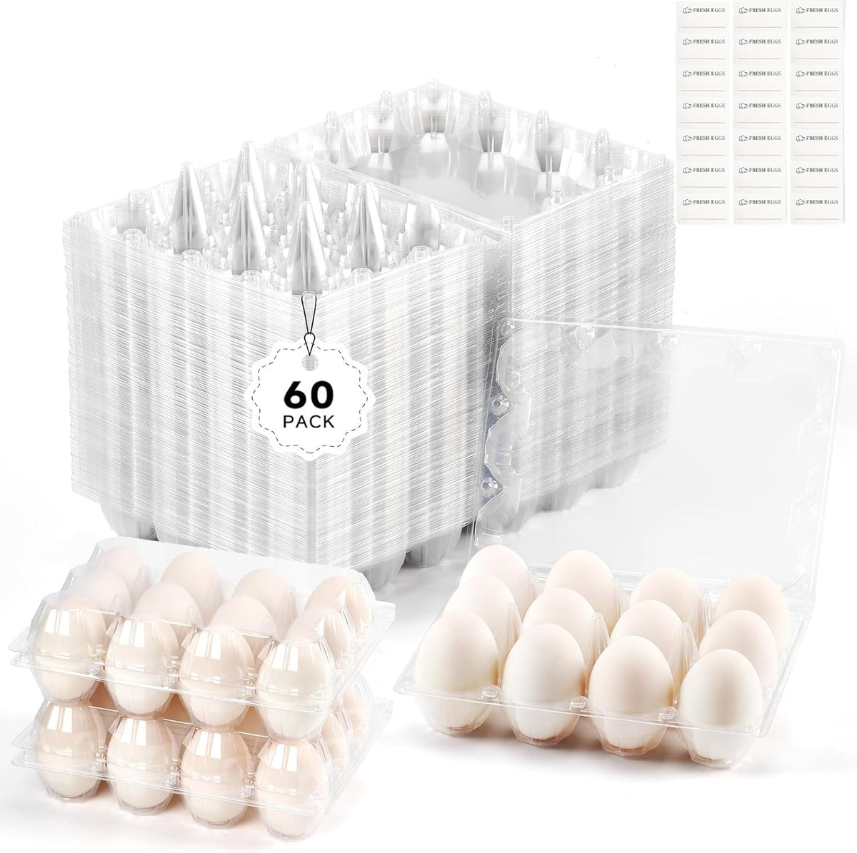 YIFIHGE jumbo egg carton lid close-up showing secure closure for transport
