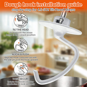 YIFOCUS K45DH dough hook perfect for bread and pizza dough kneading.