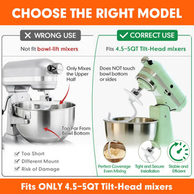 YIFOCUS K45DH dough hook side view demonstrates durable aluminum construction.