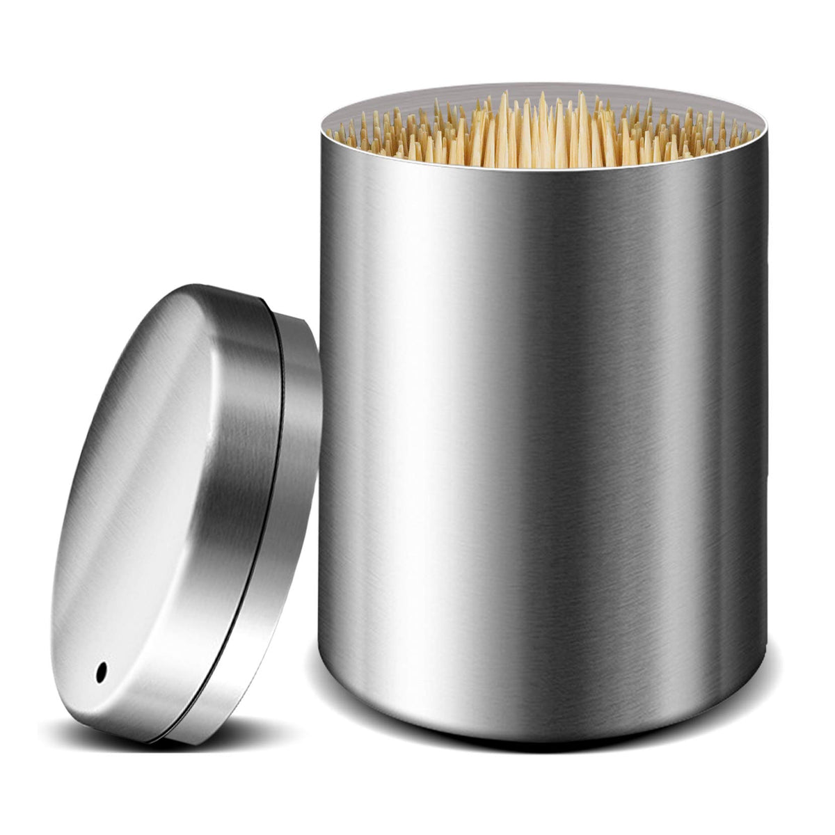 YIFOCUS stainless steel toothpick holder on table for easy dispensing