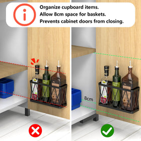 YIGII cabinet organizer for lids and small items keeps Tupperware neatly accessible.