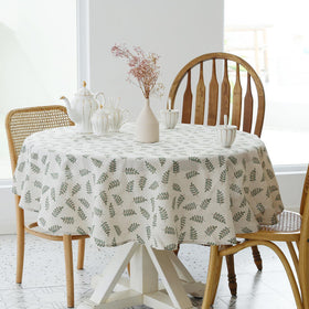 YiHomer Pastoral tablecloth shows green leaf design brightening indoor or outdoor dining.