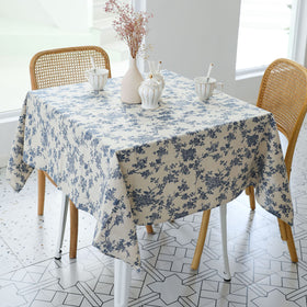 Floral dark blue YiHomer tablecloth adds elegance to any setting