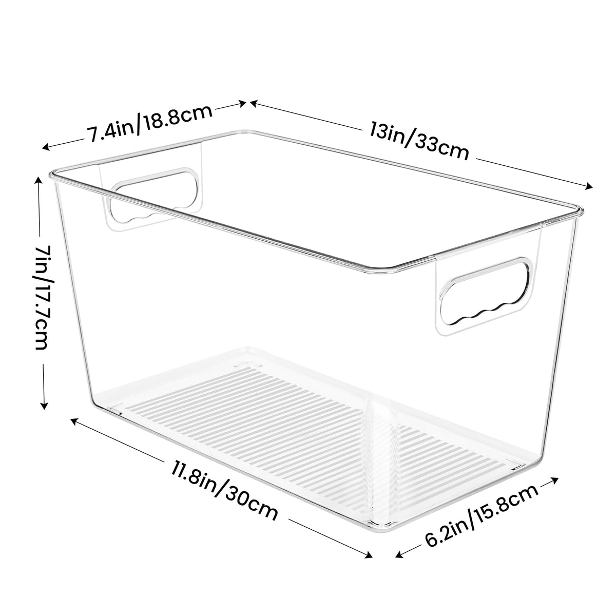 YIHONG 10-pack clear pantry bins for freezer organization and quick retrieval.