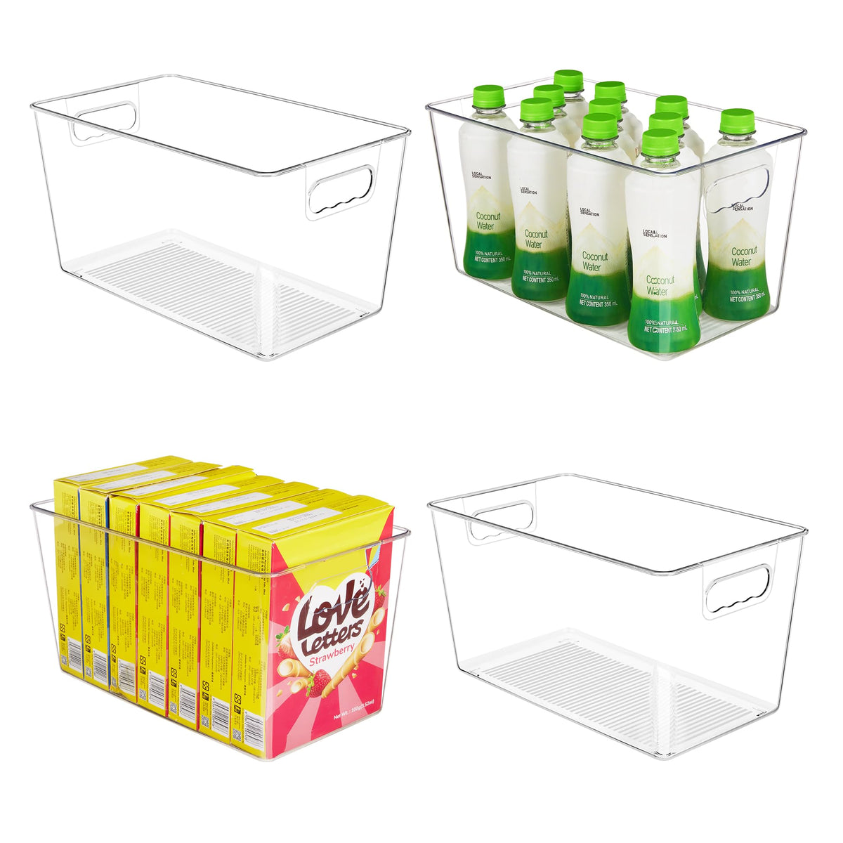 YIHONG clear-bin-pantry-xl shows contents at a glance for easy snack organization.