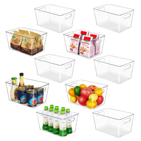 YIHONG clear pantry bin in fridge, easy visibility for drinks and produce.