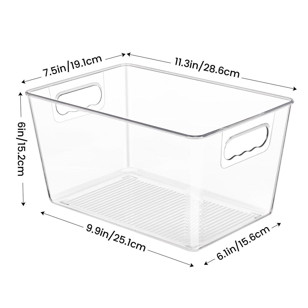 YIHONG clear pantry bin handles closeup showing easy-grip design