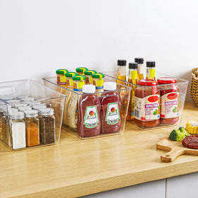 Compact YIHONG organization bin ideal for kitchen and under-sink storage.
