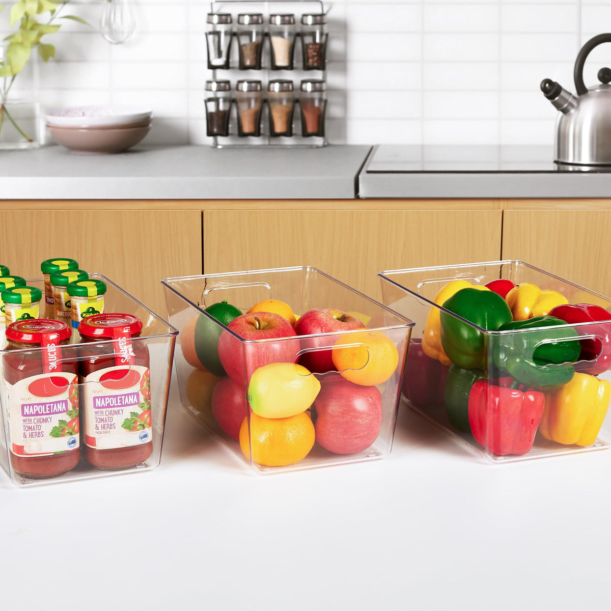 YIHONG multipurpose storage bin perfect for kitchen and bathroom clutter