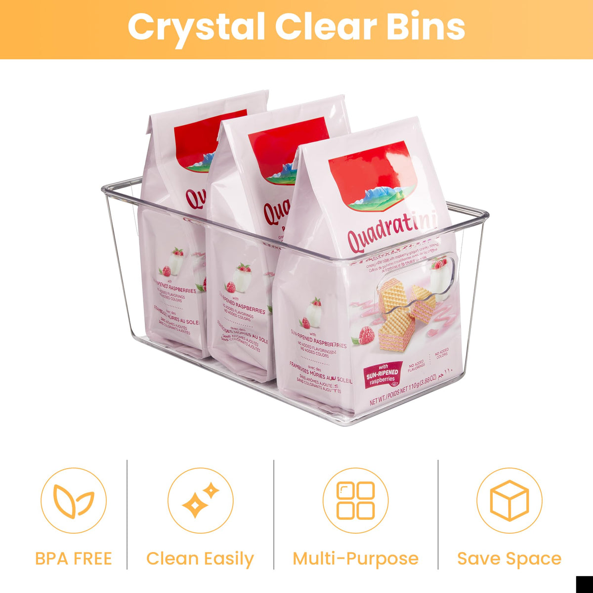 YIHONG refrigerator organizer bin enhances visibility of condiments.