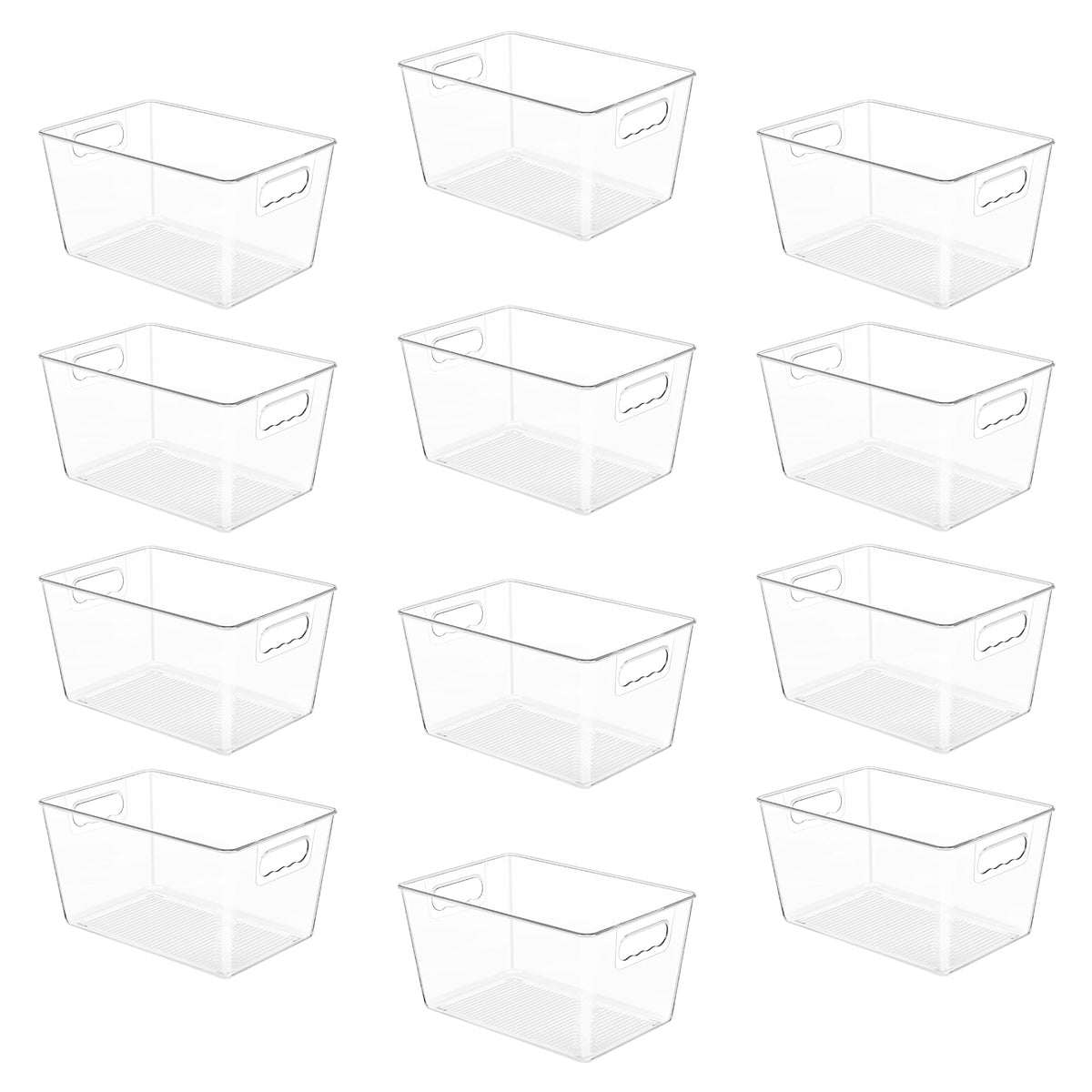 YIHONG six-pack clear pantry bins assembled for organized storage