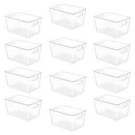 YIHONG six-pack clear pantry bins assembled for organized storage