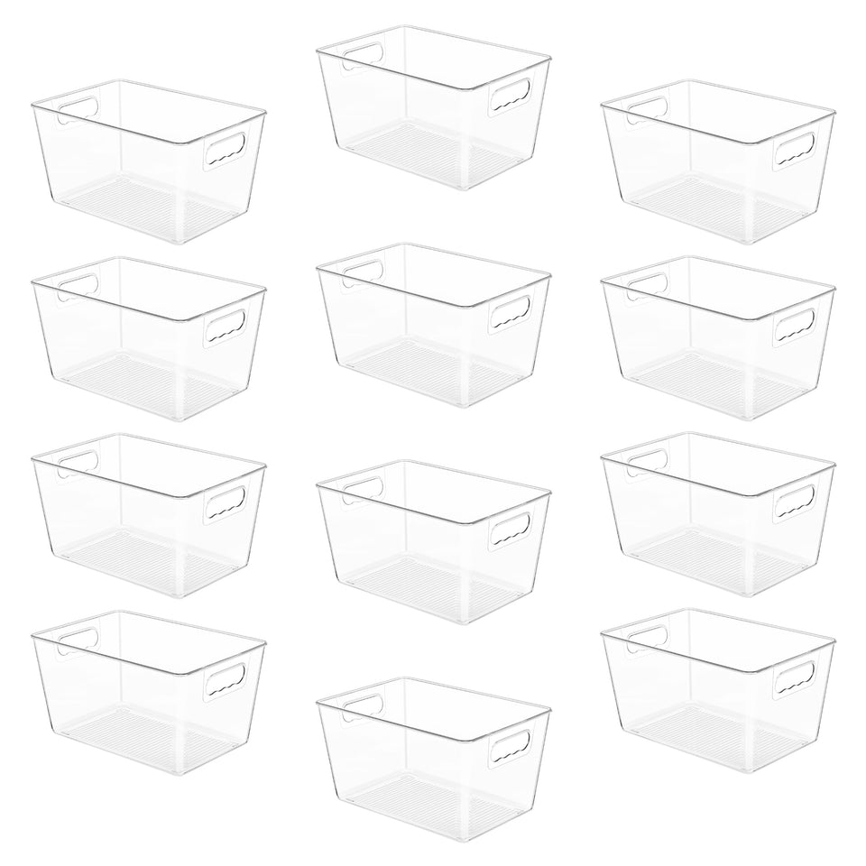 YIHONG six-pack clear pantry bins assembled for organized storage