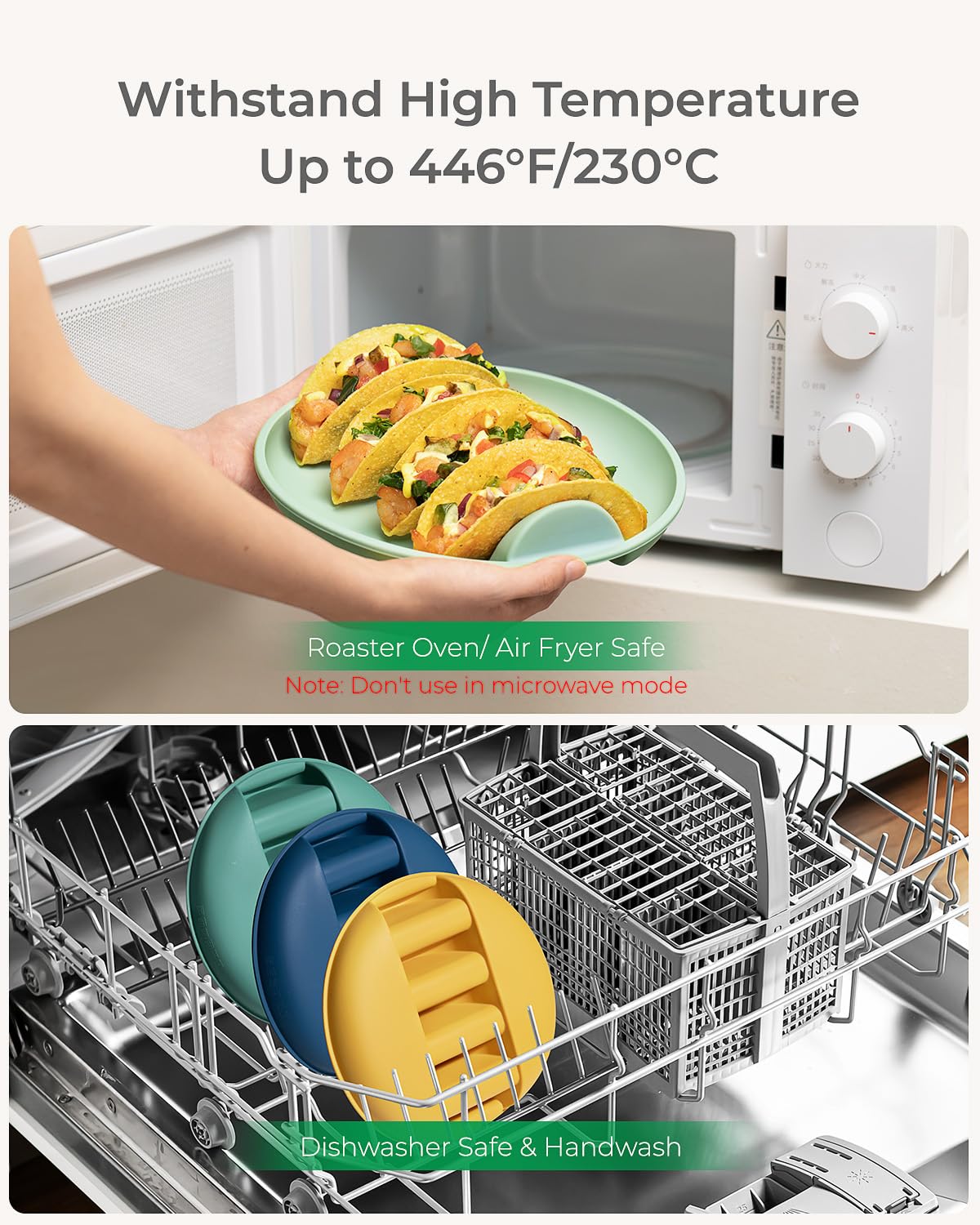 YIIYOUNG non-slip taco stand prevents slides during serving