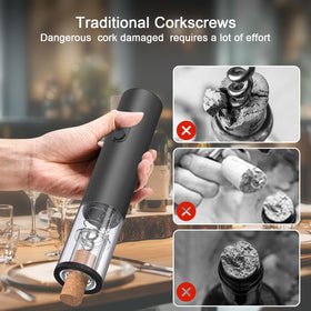 Yiizy electric wine opener with foil cutter included for a complete setup.
