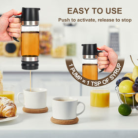 YIK TUNG honey dispenser handle pour action for easy drizzle on pancakes.