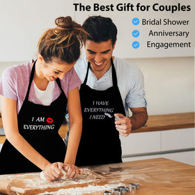 YIKA apron with adjustable neck strap demonstrating comfortable fit for both partners