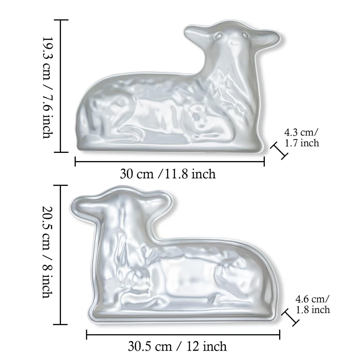 Yikinip aluminum lamb cake tin shines for quick release and easy cleanup.
