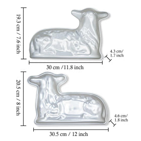 Yikinip aluminum lamb cake tin shines for quick release and easy cleanup.