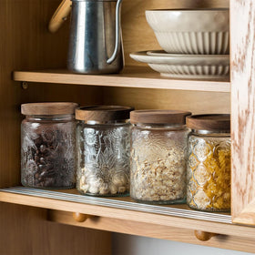 Four-pack provides versatile storage and decorative kitchen organization.