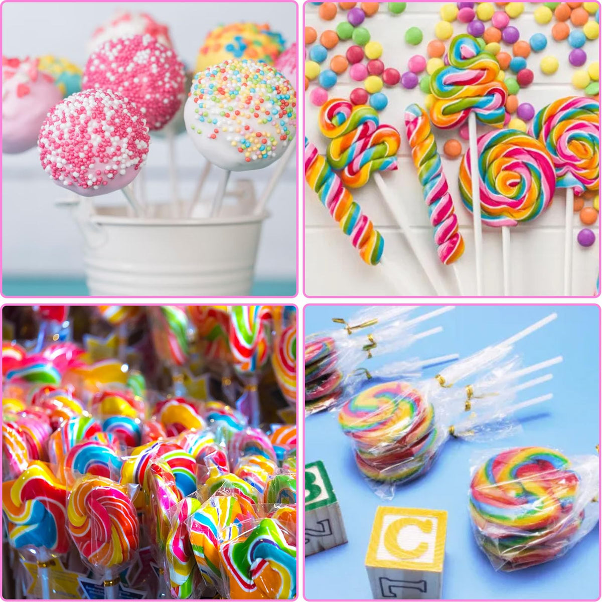 YimeBand 200pcs lollipop sticks in three sizes for various treats